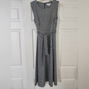 Calvin Klein NWOT size 10 black and white gingham dress midi length